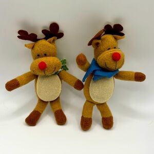 6 inch stuffed reindeers - set of 2